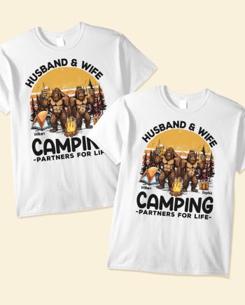 Husband And Wife Camping Partners For Life - Personalized Matching Shirts