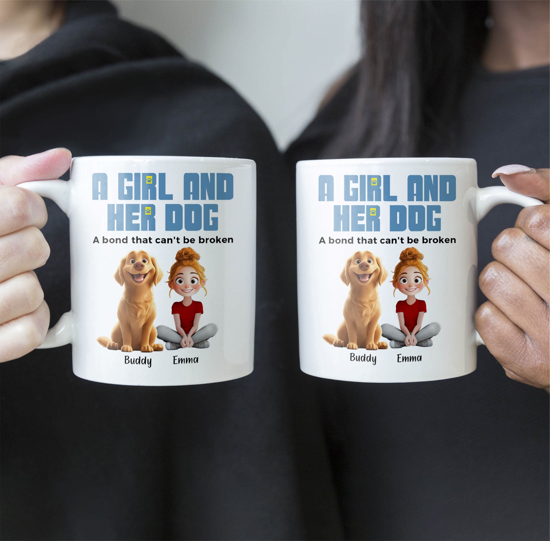 A Girl & Her Dogs Has Unbreakable Bond - Personalized Mug - Gift For Daughter