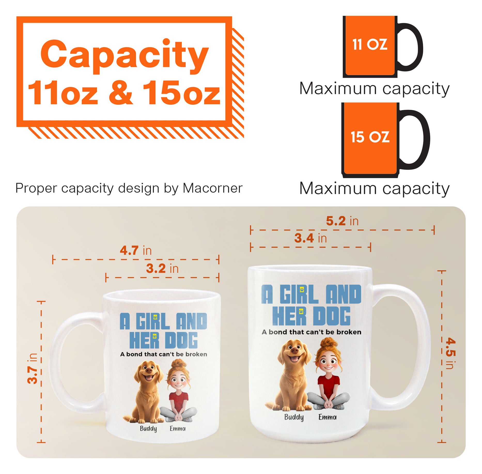 A Girl & Her Dogs Has Unbreakable Bond - Personalized Mug - Gift For Daughter