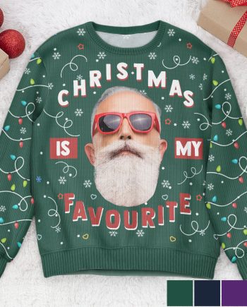 Christmas Is My Favourite Led Light - Personalized Photo Ugly Sweater