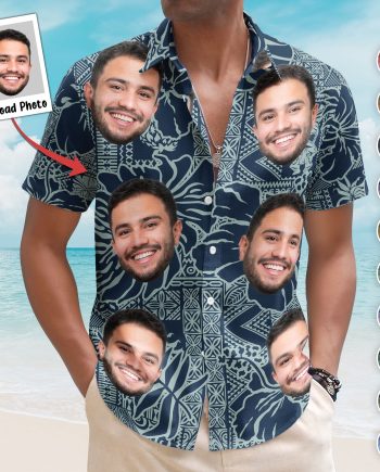 Custom Photo Funny Pet Family Friends Tiki Bar Summer - Custom Photo Hawaiian Shirts