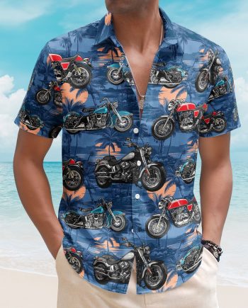Custom Vintage Bikes Photo Motorbicycles For Bikers, Men, Husband - Custom Photo Hawaiian Shirt