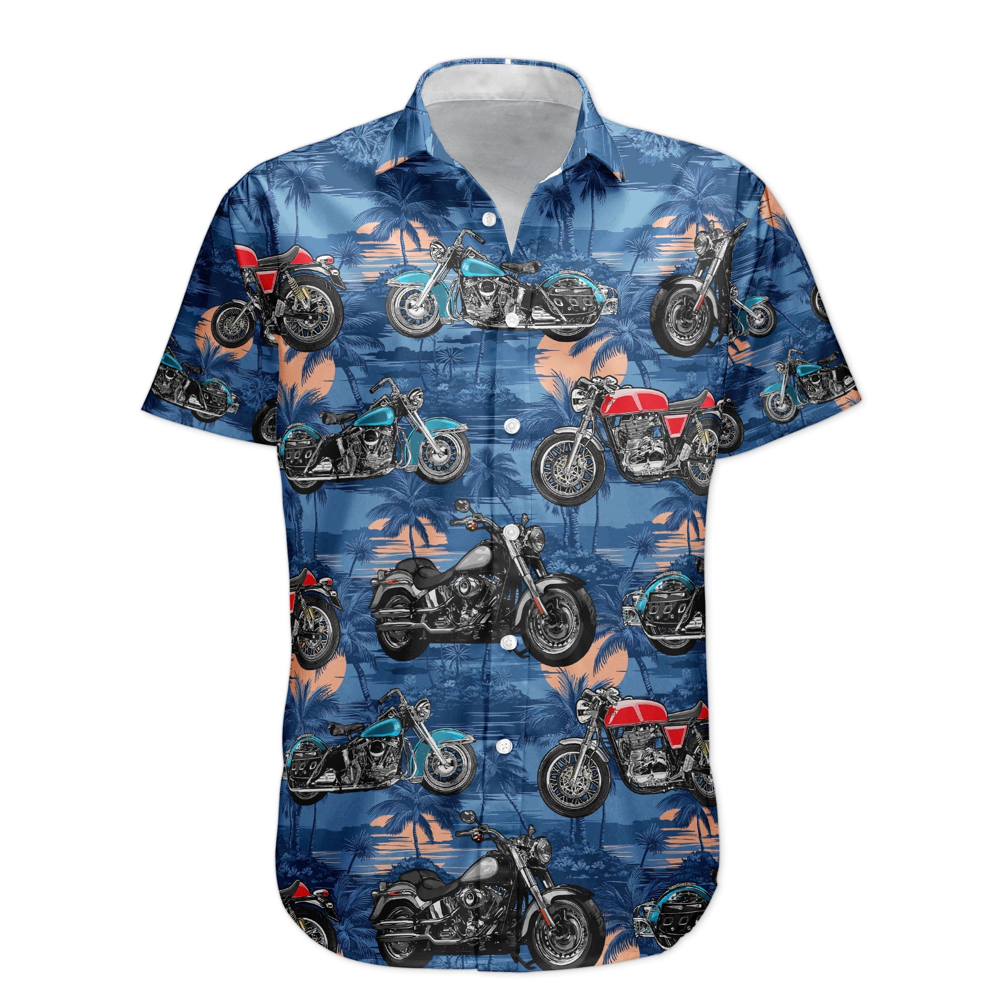 Custom Vintage Bikes Photo Motorbicycles For Bikers, Men, Husband - Custom Photo Hawaiian Shirt