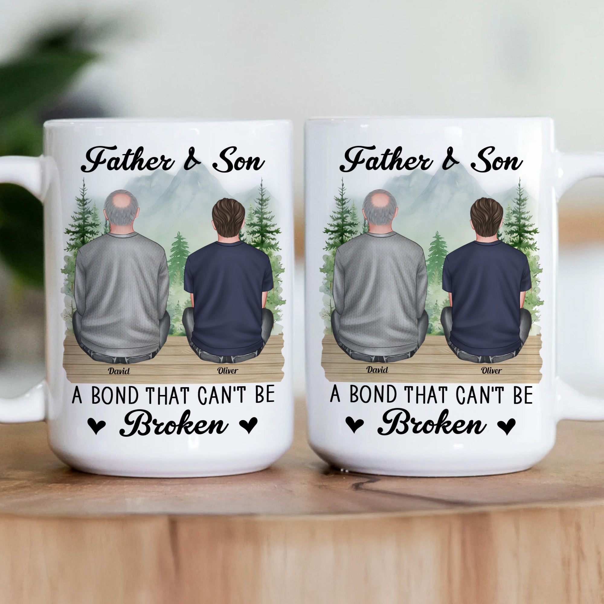 Father & Daughter, Son A Bond That Can't Be Broken - Personalized Mug