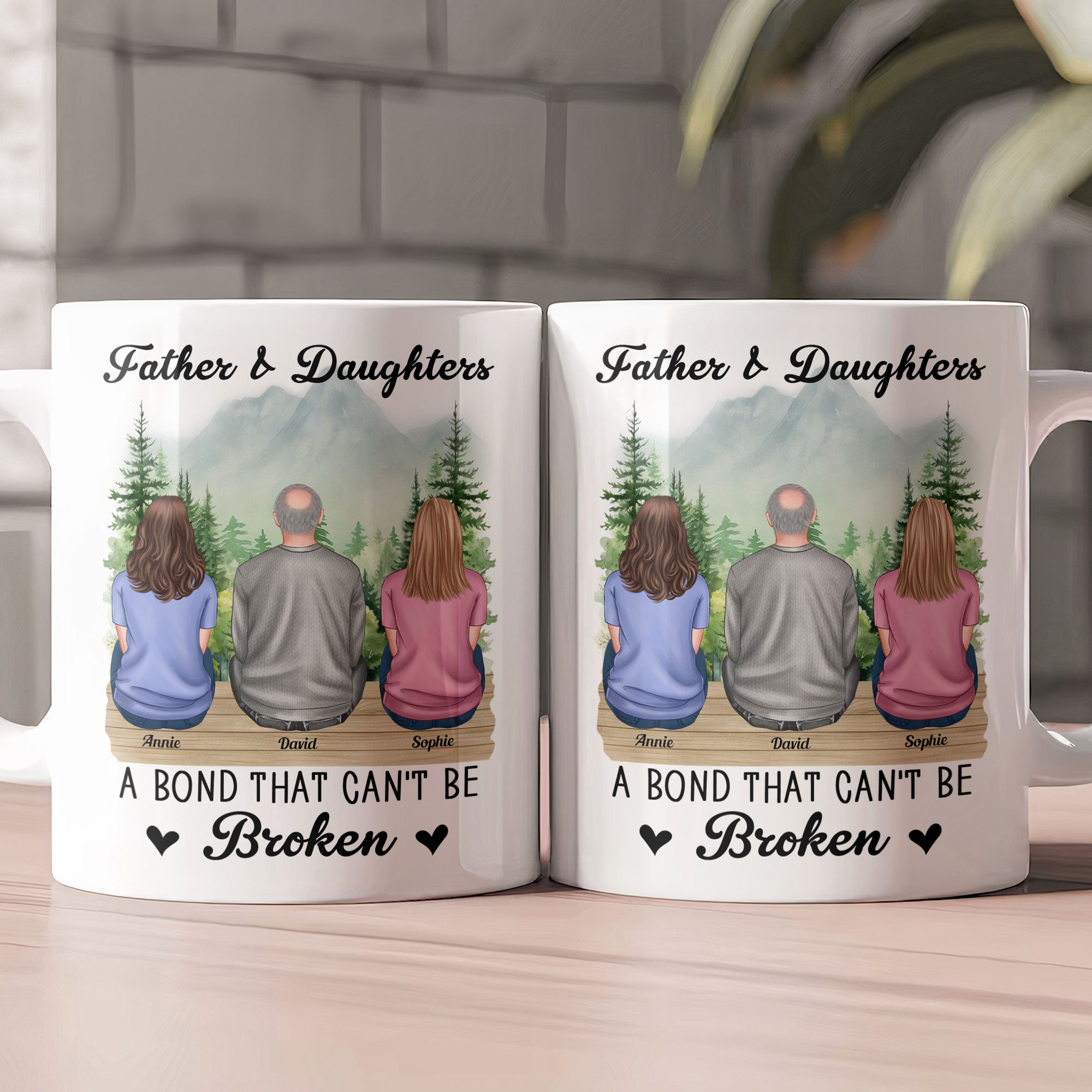 Father & Daughter, Son A Bond That Can't Be Broken - Personalized Mug