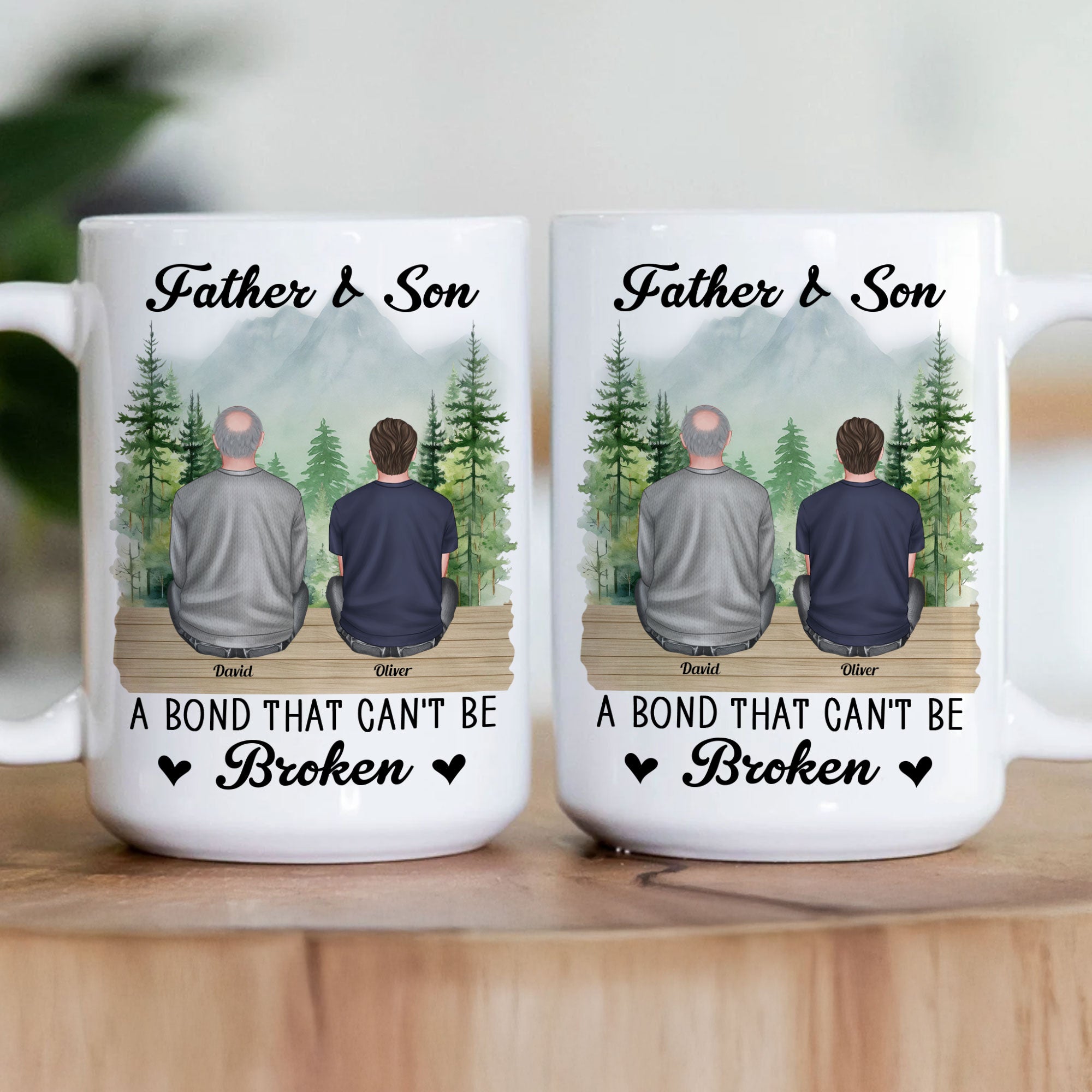 Father & Daughter, Son A Bond That Can't Be Broken - Personalized Mug