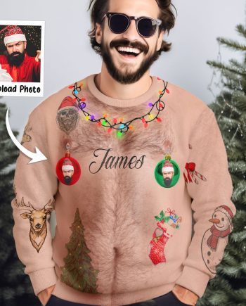 Funny Christmas Sweater - Personalized Photo Ugly Sweater