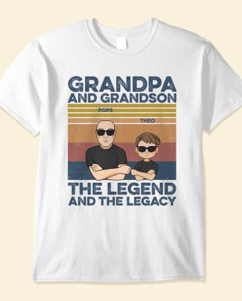 Grandpa and Grandson Best Friends For Life - Personalized Shirt - Man And Kid Fistbump