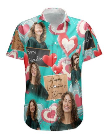 Happy Valentine's Day - Personalized Photo Hawaiian Shirt