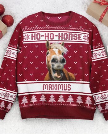 Ho-Ho-Horse - Personalized Ugly Sweater