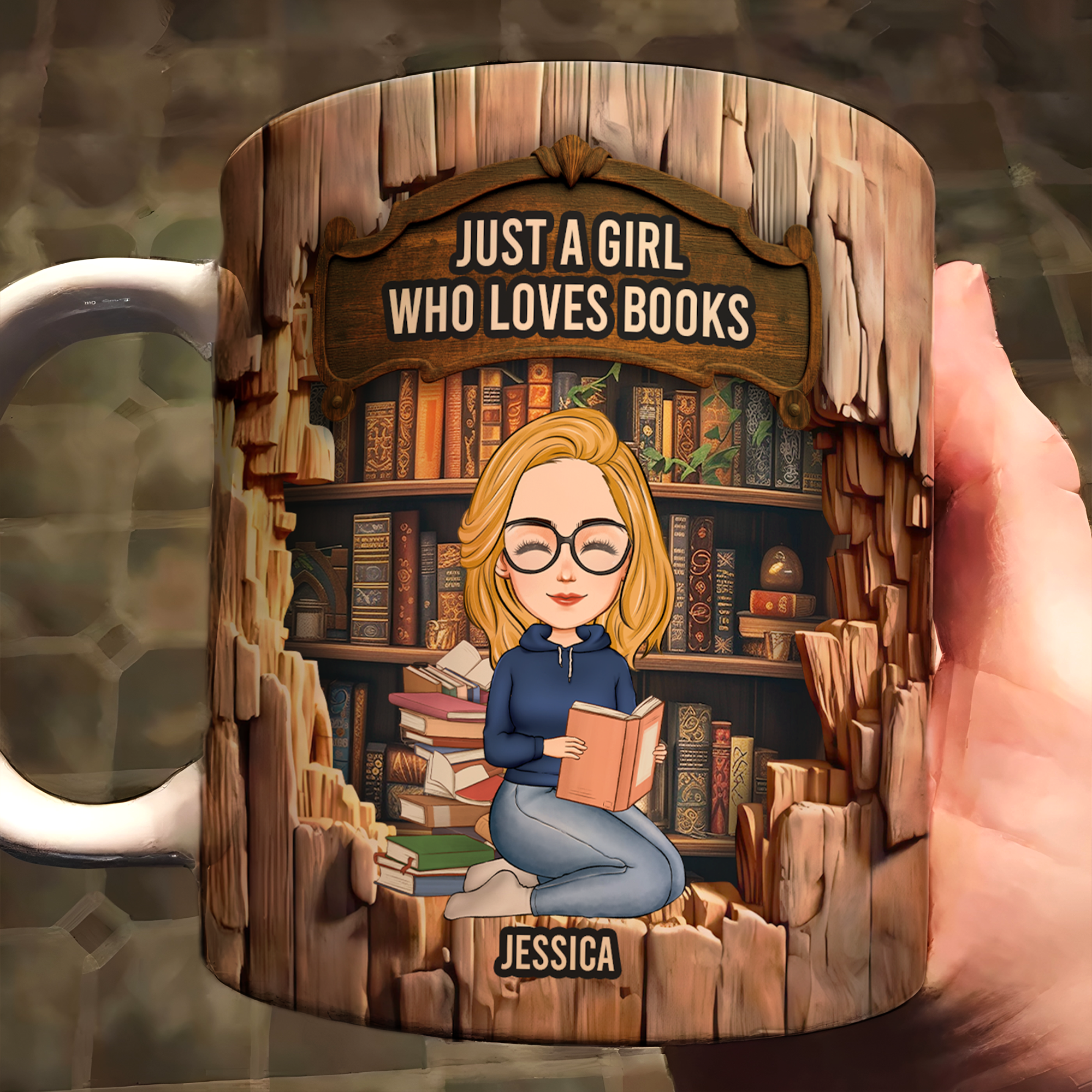 Just A Girl Who Loves Books - Personalized Mug - Gift For Daughter