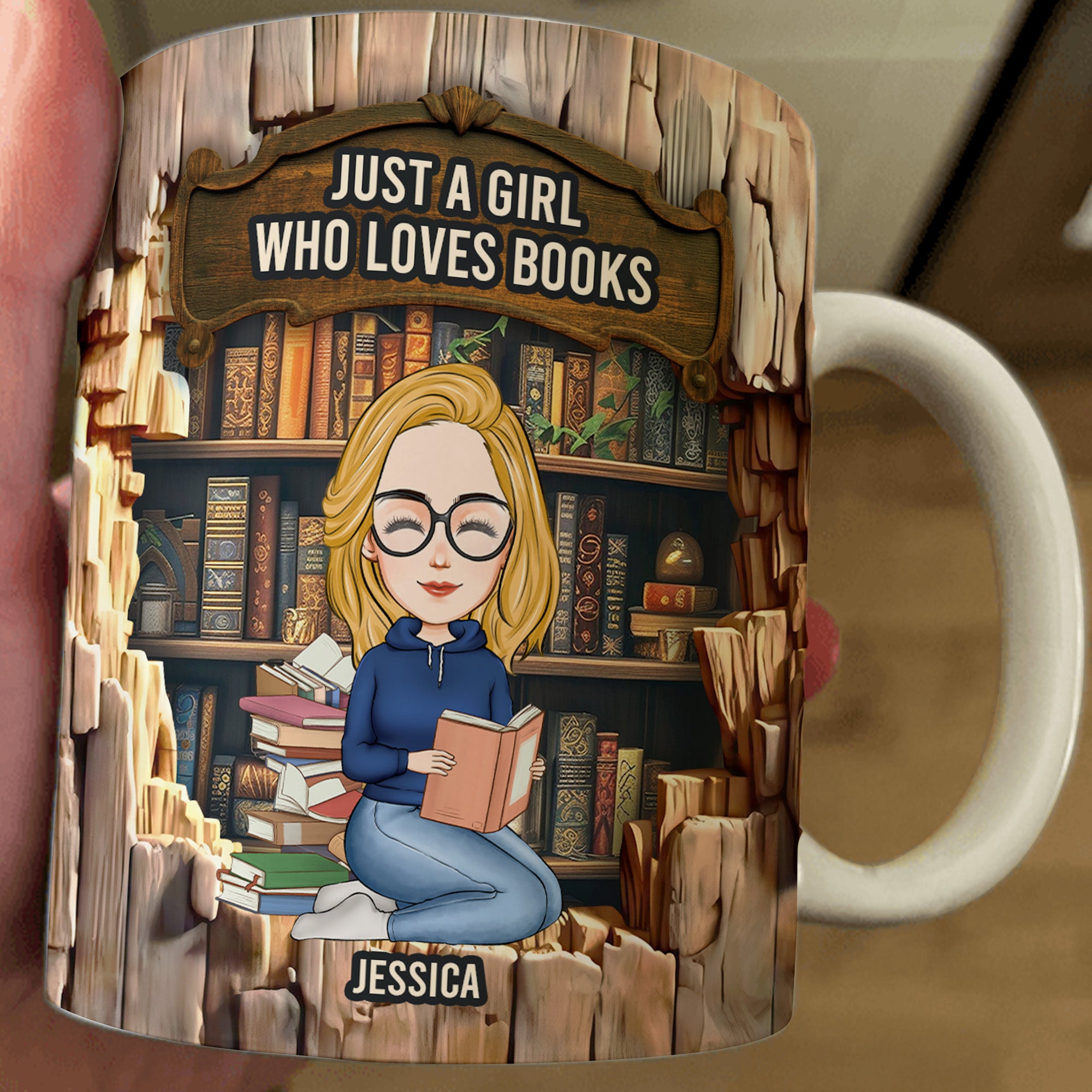 Just A Girl Who Loves Books - Personalized Mug - Gift For Daughter