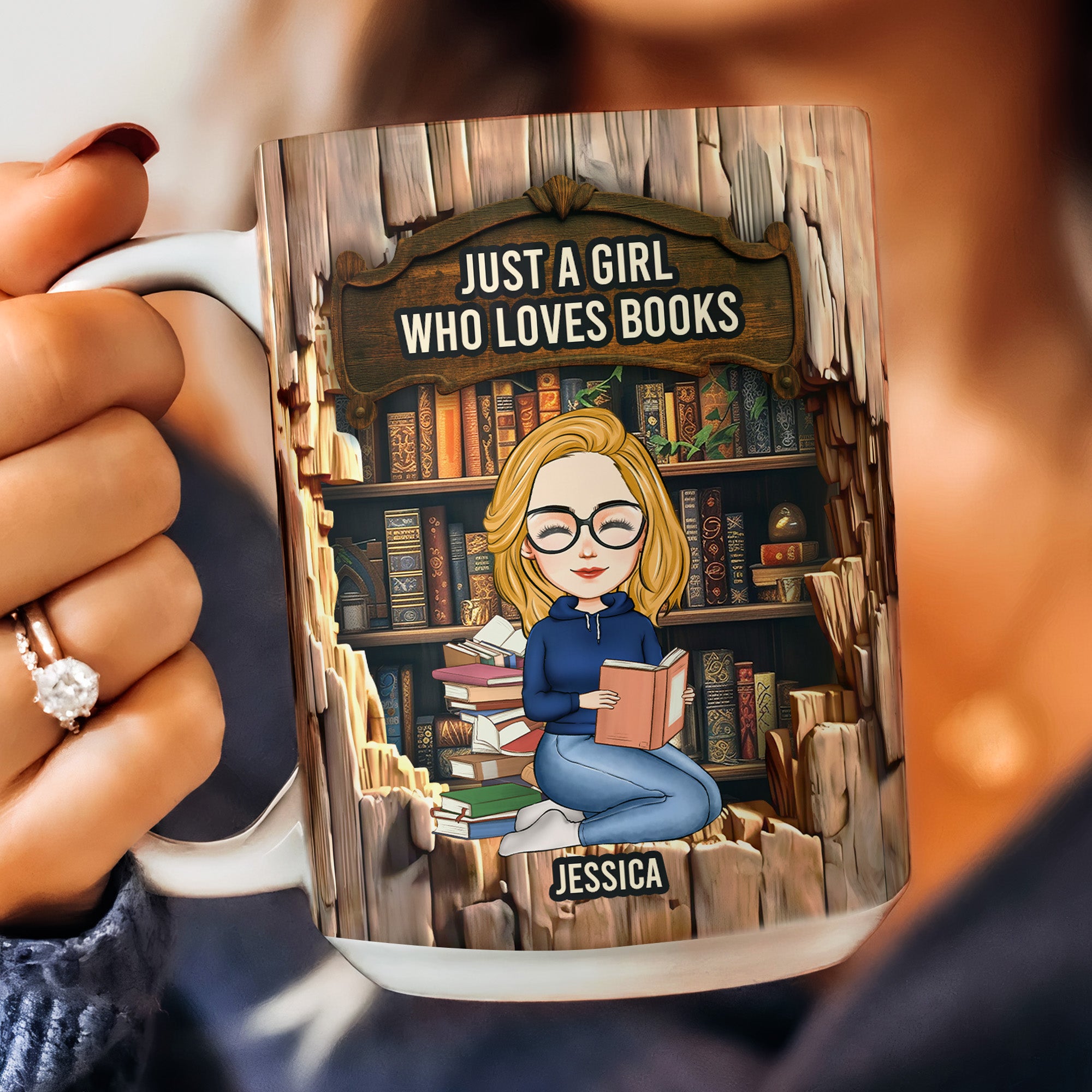 Just A Girl Who Loves Books - Personalized Mug - Gift For Daughter