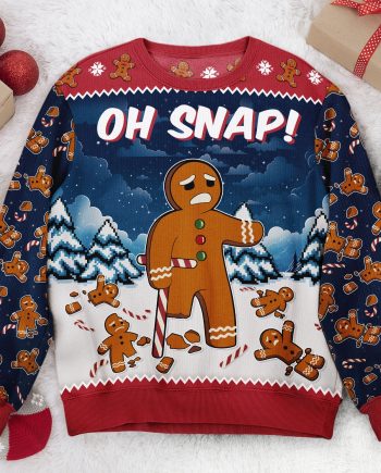 Oh Snap Gingerbread Funny For Men, Women - Personalized Ugly Sweater