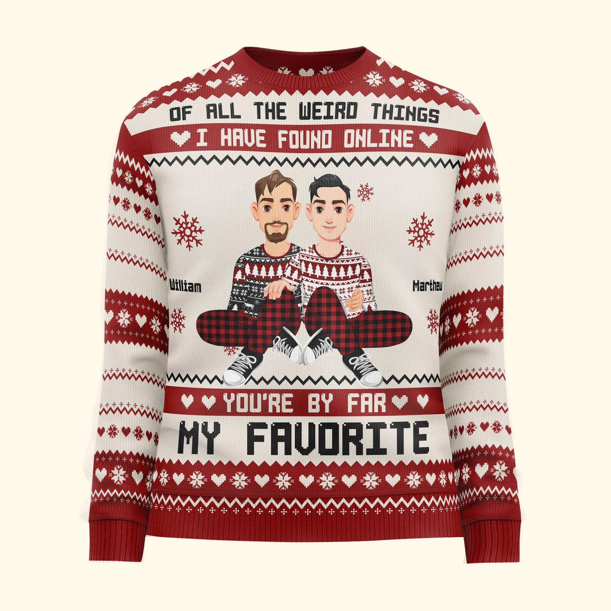 You're By Far My Favorite I Found Online - Personalized Photo Ugly Sweater